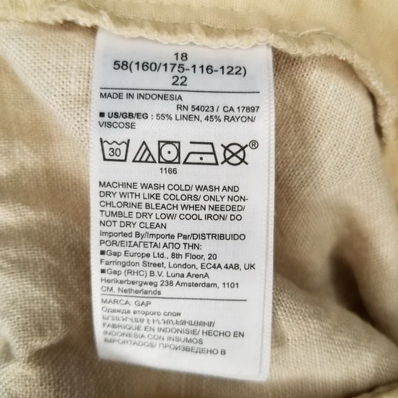 Gap Linen Shorts High Rise Pleated Khaki Beige Women's size 18 - Picture 6 of 6